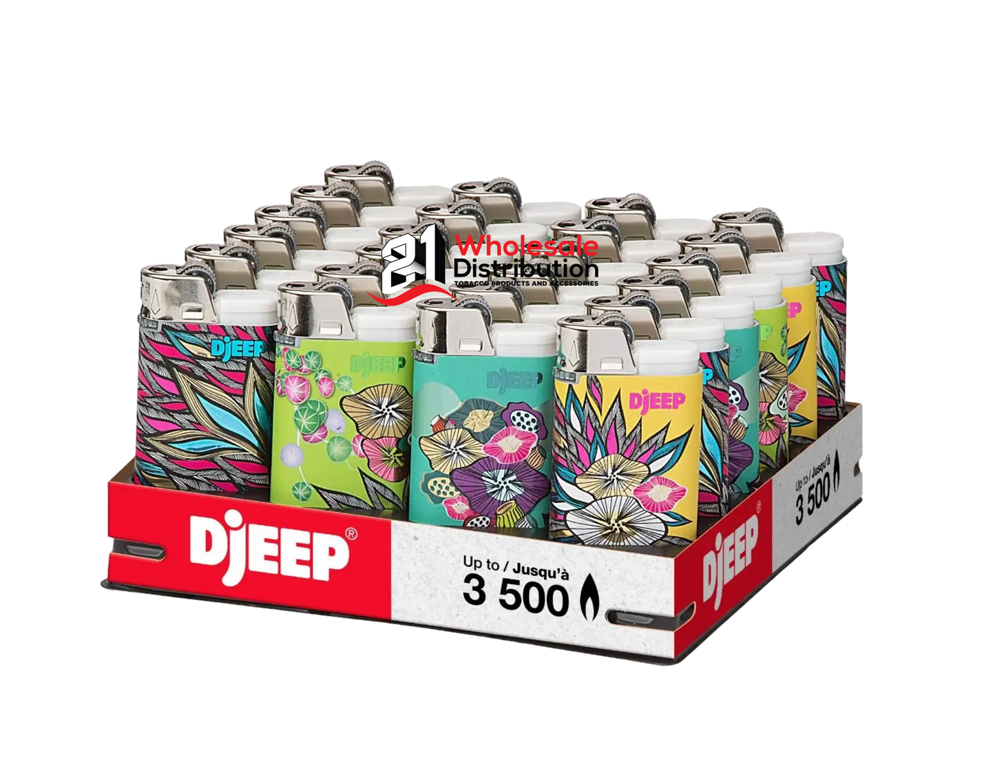 DJEEP Lighters, Textured Metallic, Colorful Unique Lighters (pk24)