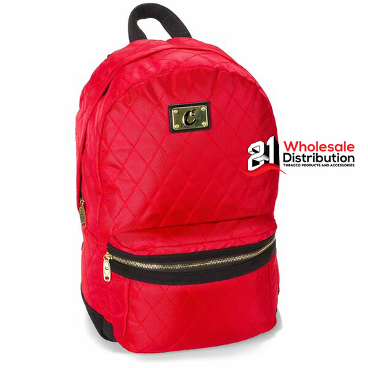 COOKIES V3 QUILTED NYLON WHITH MICRO SUEDE & GOLD TRIM-RED