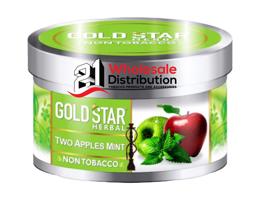 GOLD STAR HERBAL HOOKAH FLAVOR TWO APPLES MINT