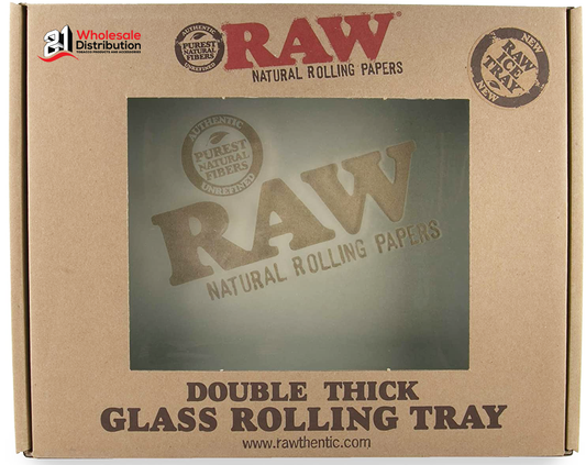 RAW ROLLING TRAY GLASS LARGE ICE LOGO - UNIT