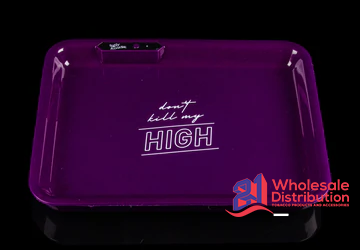 DONT' KILL MY HIGH LED ROLLING TRAY- PURPLE & WHITE