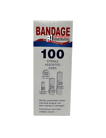 BANDAGE 100 Adhesive Bandages - With non adherent Pad