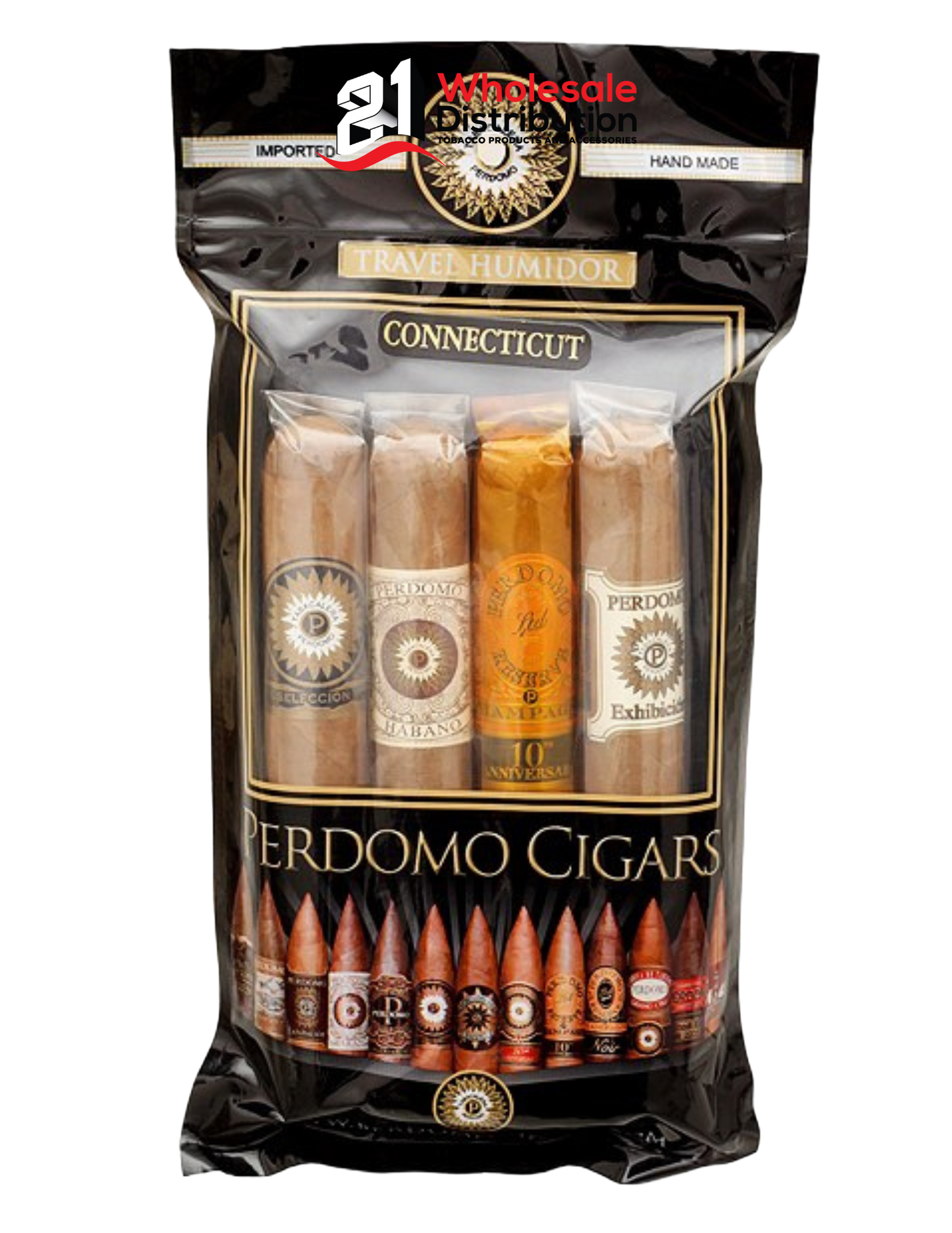 PERDOMO HUMIDIFIED BAG 4 PK CONNECTICUT ASS