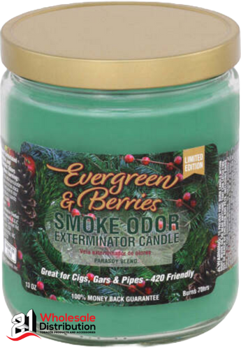 SMOKE ODOR CANDLE EVERGREEN AND BERRIES