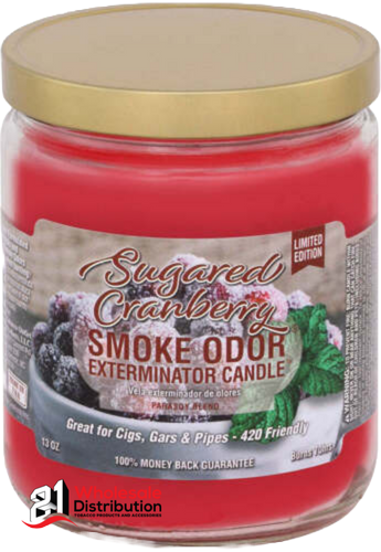 SMOKE ODOR CANDLE - SUGARED CRANBERRY