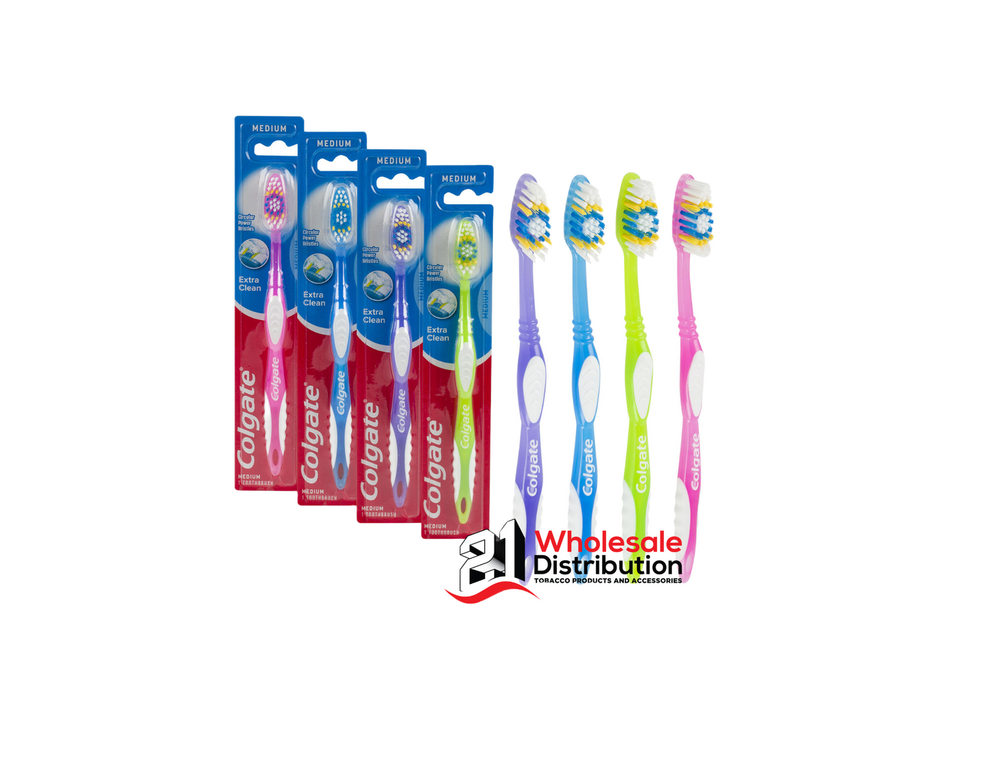 Colgate Extra Clean Toothbrush - Medium, Assorted (pack6pcs)