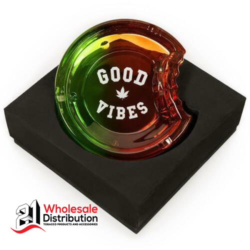 Cookies C-Bite Glass Ashtray Rasta