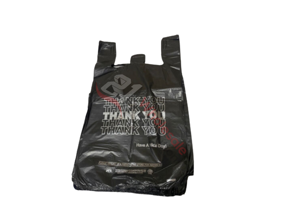 RECYCLE BAG THANK YOU PRINT BLACK  1000/CS 1/6BBL