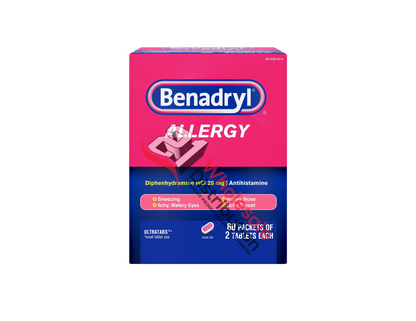 Benadryl Ultratabs Go Packs, Antihistamine Allergy Medicine Tablets with Diphenhydramine HCl, (each)