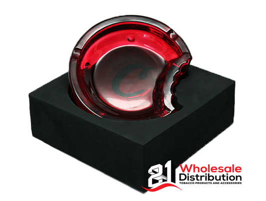 Cookies C-Bite Glass Ashtray  Red