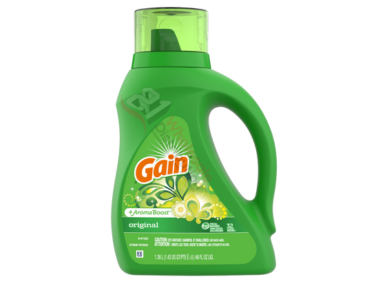 Gain + Aroma Boost Liquid Laundry Detergent, Original Scent, 32 Loads, 46 fl oz, HE Compatible