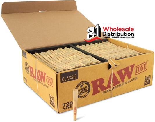 RAW CLASSIC 70/24 KING SIZE CONE 20PCK