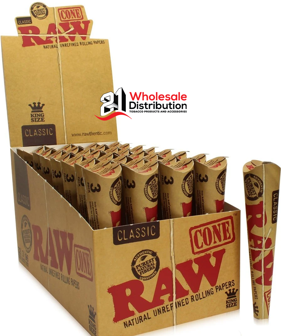 RAW CLASSIC KING SIZE CONE-PACK 32