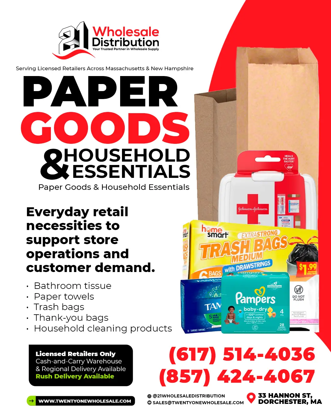 Paper Goods & Household Essentials Promotional Flyer - 21 Wholesale Distribution